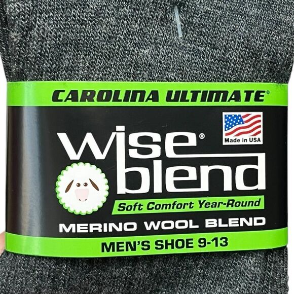 Wise Blend Men’s Merino Wool Blend Socks, Size L, NWT - Picture 4 of 4